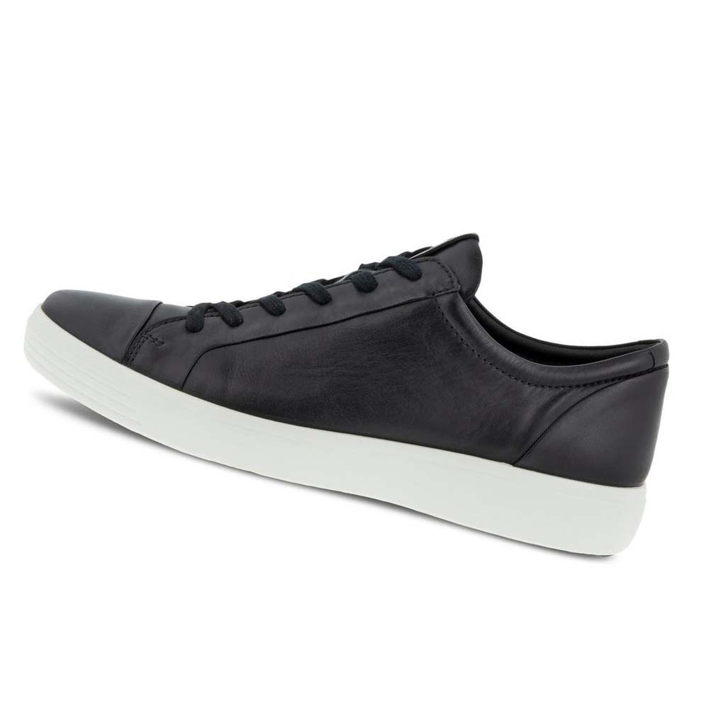 Men's Ecco Soft 7 City Sneakers Black | USA 629ILH